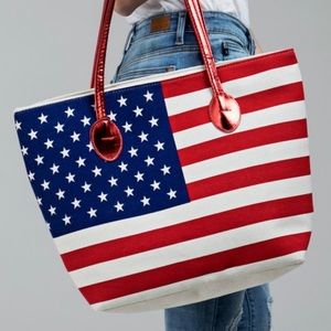 American flag 🇺🇸 print Labor Day Tote 👜 Bag